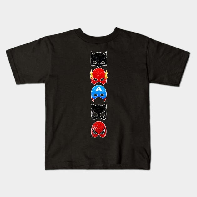 Masked Heroes Kids T-Shirt by Scar